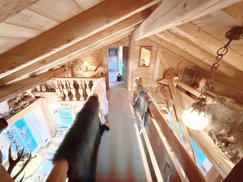 kleine Brücke von einer Seite des ausgebauten Dachs zur anderen. Blick links und rechts runter in die Halle. 30.jpeg