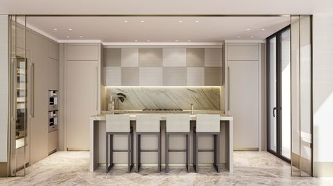 Luxuriöse, minimalistische Designküche mit klaren Linien und hochwertigen Materialien Shenzhen_Liantai_Day_Area__View02.jpg