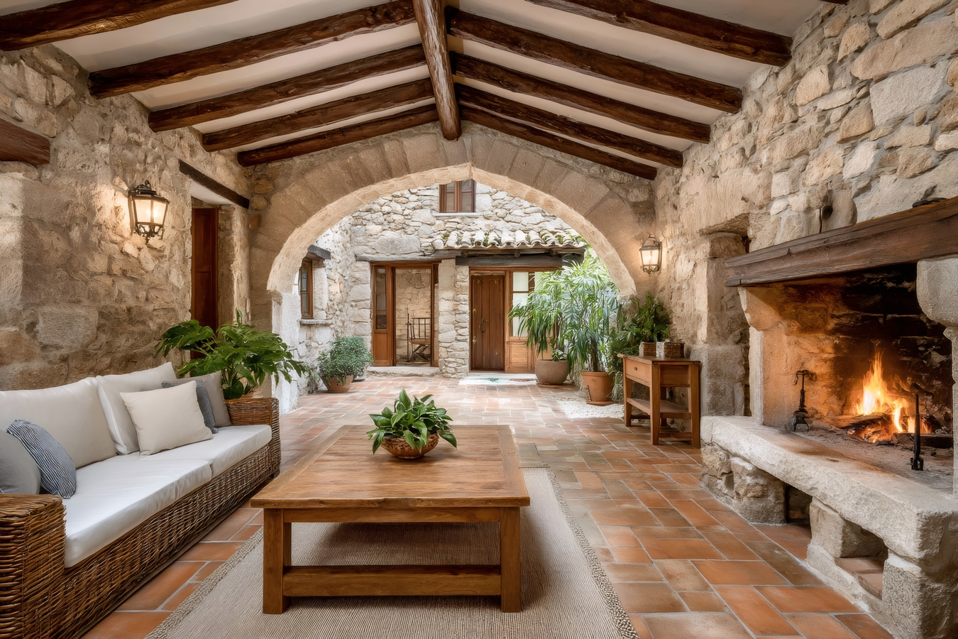 Cozy interior patio with burning fireplace in rustic stone house AdobeStock_1515309228_Lubos_Chlubny.jpeg