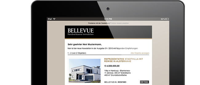 Kostenlos und aktuell: Mit dem BELLEVUE-Newsletter bleiben Sie informiert